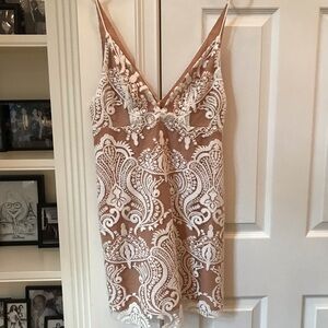 Free People Lace Overlay Dress in White and Ivory